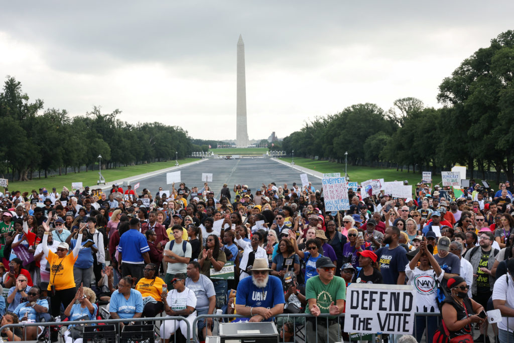 March on Washington rally focuses on voting rights with participation from leaders