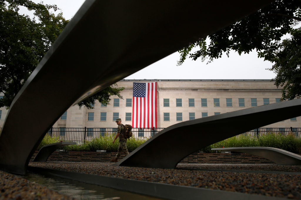 Trump speaks at the Pentagon's observance ceremony for Sept. 11
