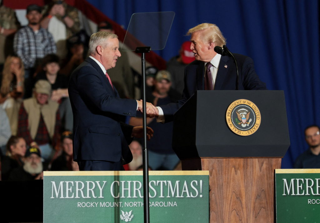 Trump holds campaign rally for Senate candidate Michael Whatley in North Carolina