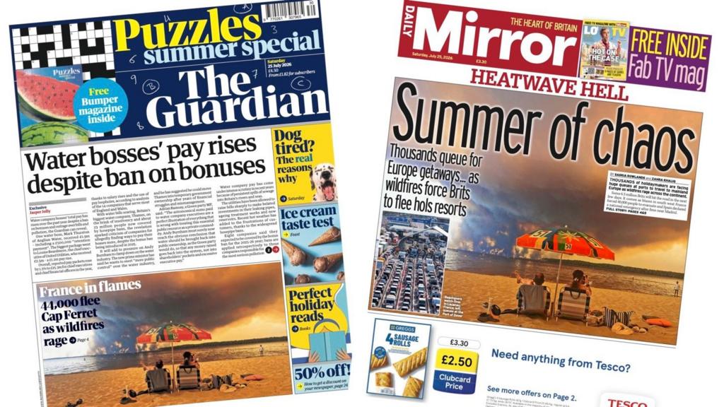 Wildfires Continue to Impact Europe, Featured in UK Newspapers
