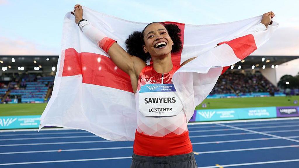 Jazmin Sawyers wins gold in Commonwealth long jump event