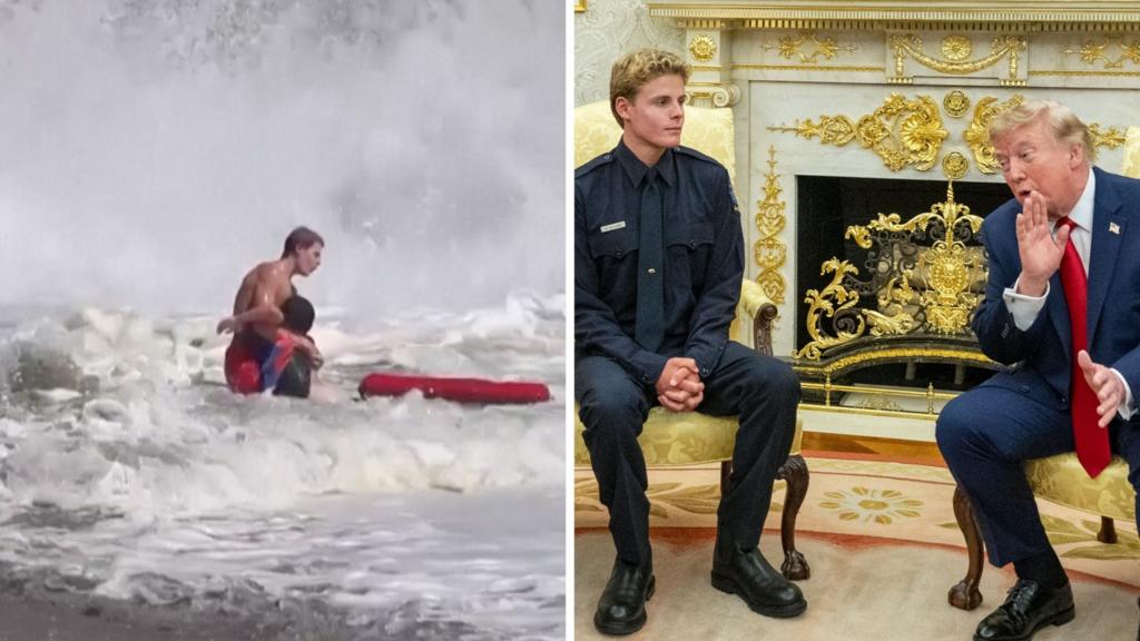 Trump meets teen lifeguard who rescued boy at California beach