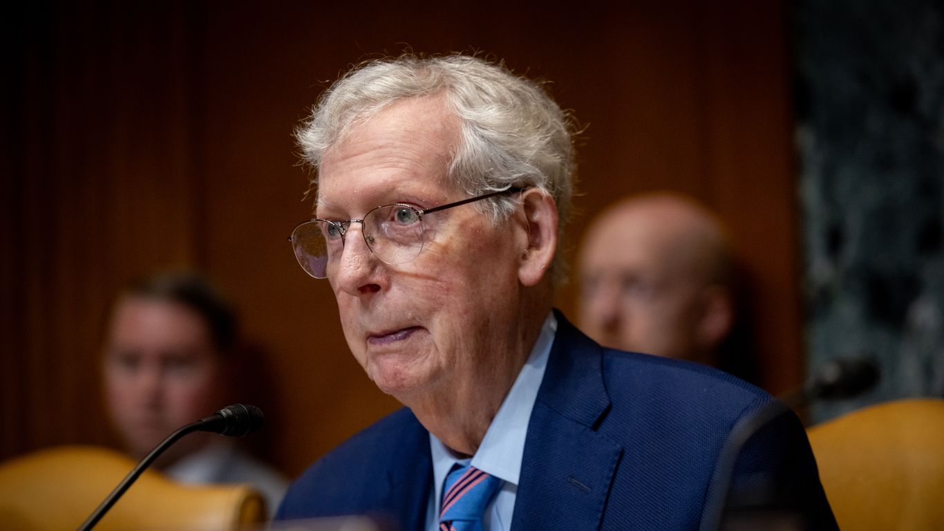 Mitch McConnell votes in the Capitol after three months away